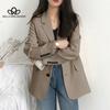 New Spring Autumn Solid Color Simple Blazer Coat Female Korean Style Casual Loose Spring Autumn Blazer