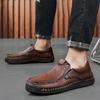 Весна/осень Уличная кожаная обувь Мужская обувь для вождения автомобиля Кожаные ботинки большого размера Повседневная обувь