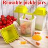 Многоразовые банки для солений - контейнер для солений без BPA с ситечком для аккуратного хранения приправ и еды - легко открывающаяся крышка