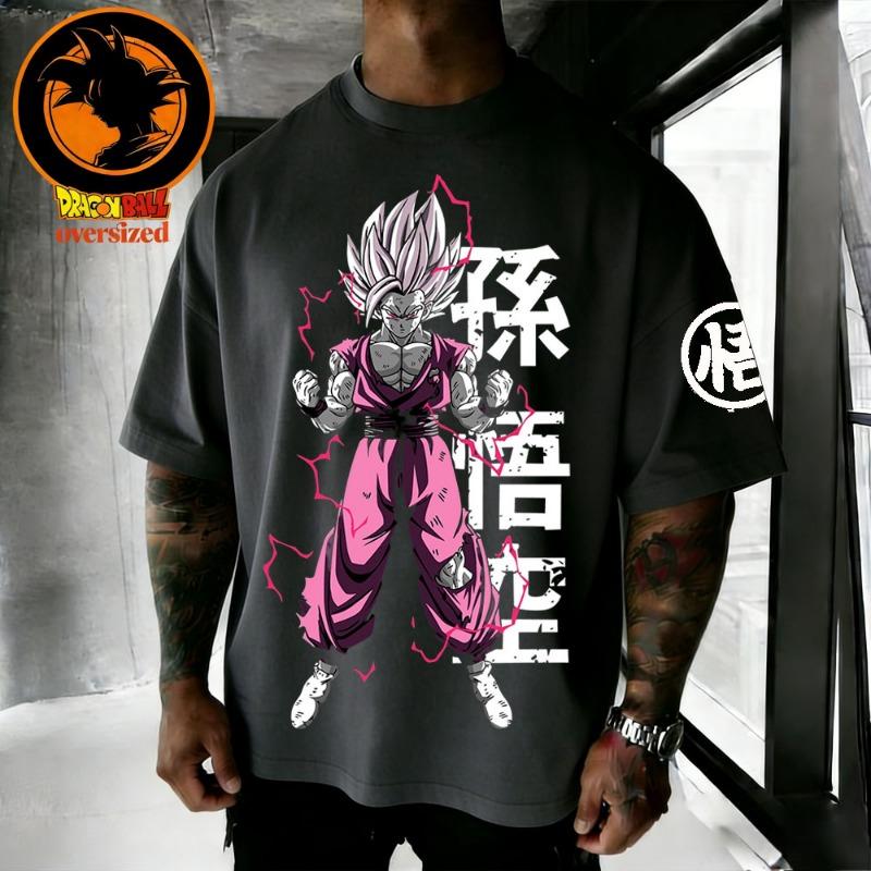 Летняя футболка 2026 года Dragon Ball Retro Высококачественный хлопок Мужская Оверсайз С принтом Сон Гоку Унисекс Детская Повседневная рубашка.