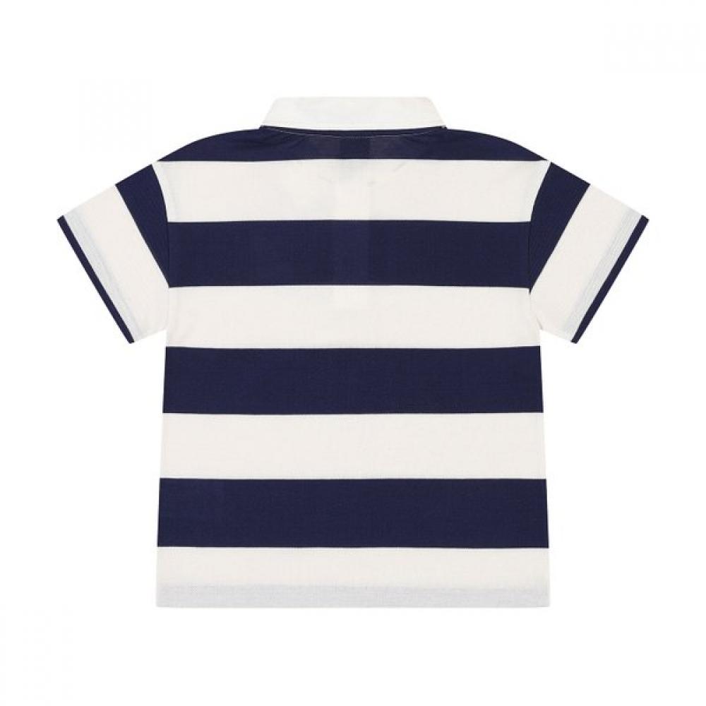 KANGOL KIDS Футболка Coolmax Pique с воротником в полоску Темно-синяя Sb 0003