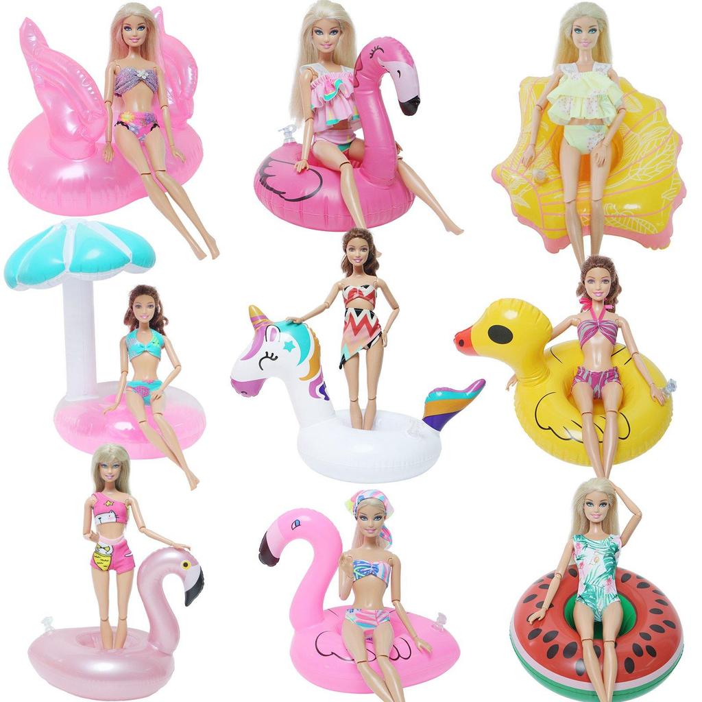 1x Doll Lifebuoy for Barbie Dolls Toy Mini Swimming Ring Float Animals Beach Bathing Summer 1/6 Dollhouse Accessories Kids