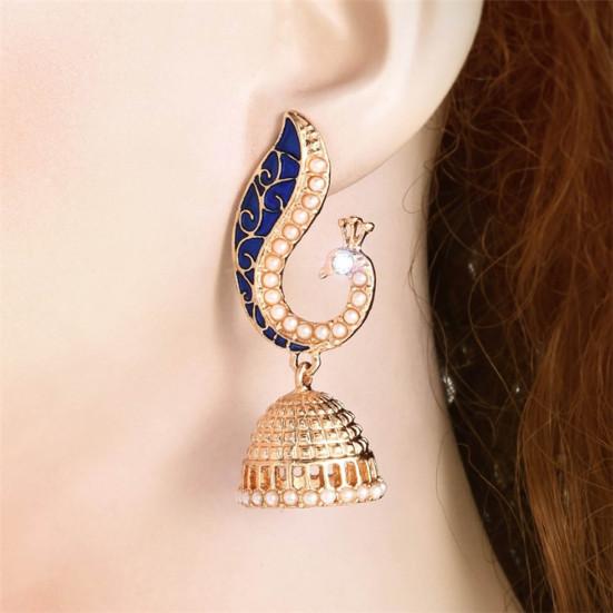 1 пара висячих сережек-фонариков павлина, женские универсальные серьги-гвоздики с искусственным жемчугом, ювелирные изделия