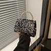 Fashionable High-end Sequin Handheld Small Square Bag for Women's New Chain Shoulder Bag Fashionable Simple Small Square Bag