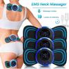 Portable EMS Electric Neck and Back Massager with 8 Modes and 19 Intensity Levels for Pain Relief