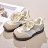 Girls' Sports Shoes 2025 Spring New Bow Pearl Princess Single Shoes Korean Version Children's Casual Breathable Mesh Shoes