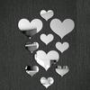 10pcs 3D Acrylic Heart-Shaped Mirror Wall Stickers Plastic Removable Heart Art Wall Poster Living Room Bedroom Home Decoration KTY