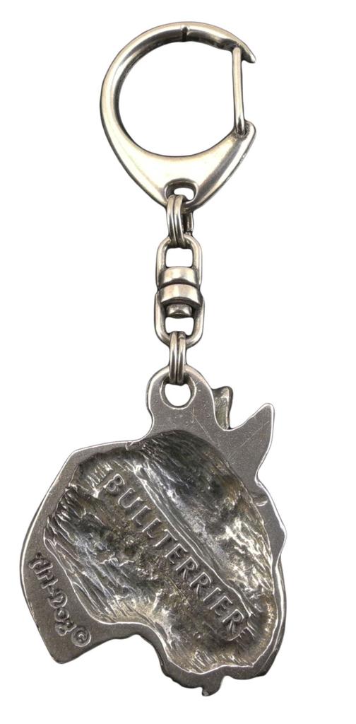 Bull Terrier, Bully II - Silver-plated Key Ring with a Dog In a Gift Box, Handbag Decoration, Backpack Pendant by Art-Dog Brand