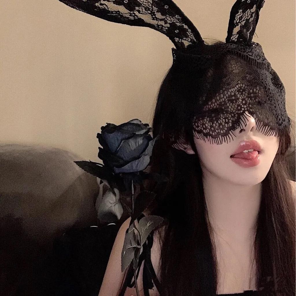 Halloween party costume ball headgear lace veil Internet celebrity cute cat rabbit ears headband hairpin
