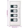 White Exterior Door 100x210 cm Aluminum and PVC