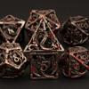 Hollow Metal Dnd Dice Set Dungeon and Dragon Blood D+D Dice D20 D12 D10 D9 D8 D6 D4 RPG Copper Polyhedra Role Playing Dice