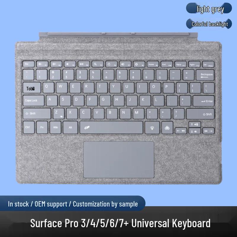 Microsoft Surface Pro Серия Тонкая Легкая Bluetooth Магнитная Клавиатура с Цветной Подсветкой