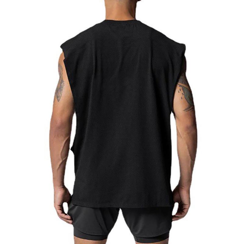 Muscleguys Фитнес-топ, мужской летний сетчатый быстросохнущий тренировочный жилет, спортивная повседневная футболка без рукавов