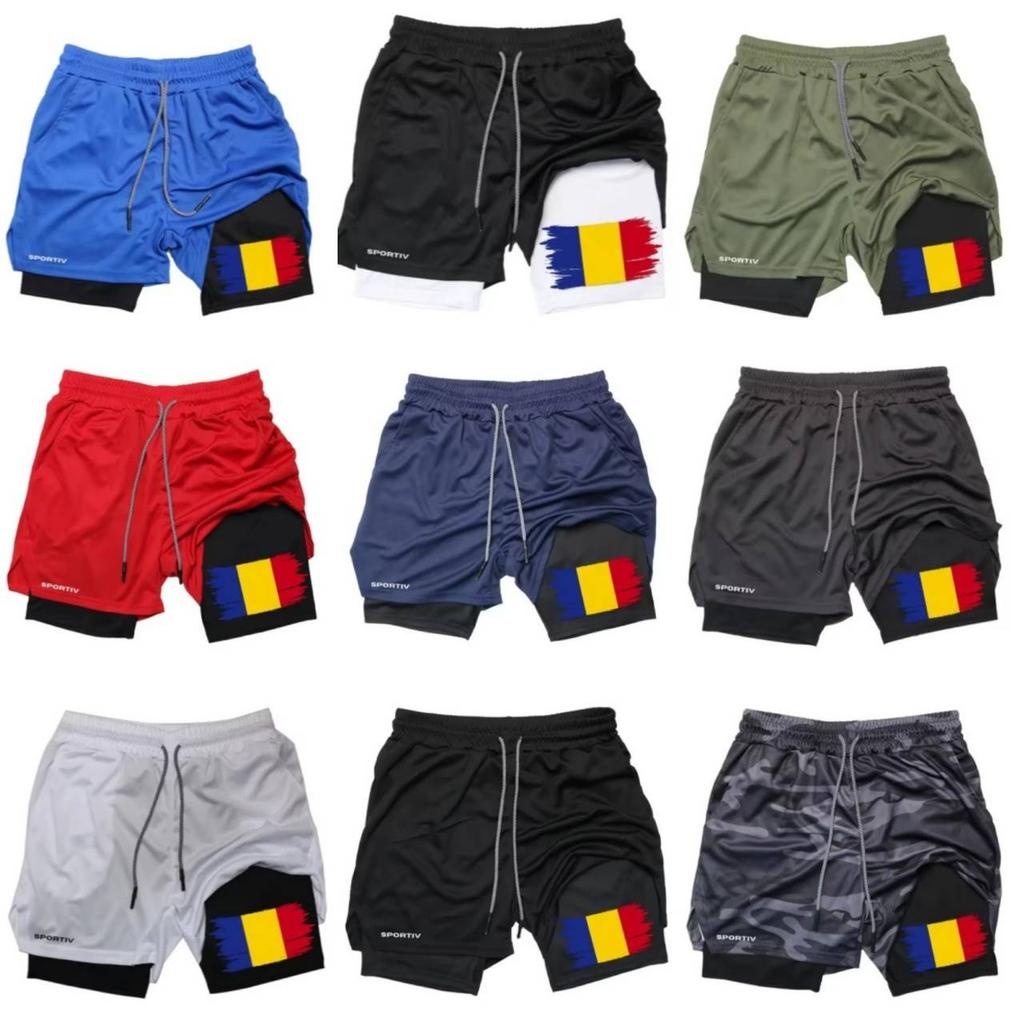 Romania Flag Camouflage Kick Boxing Muay Thai Shorts Men Women Unisex Casual Sportswear Double Layer Quick Dry Training Sport Gym Fitness Workout