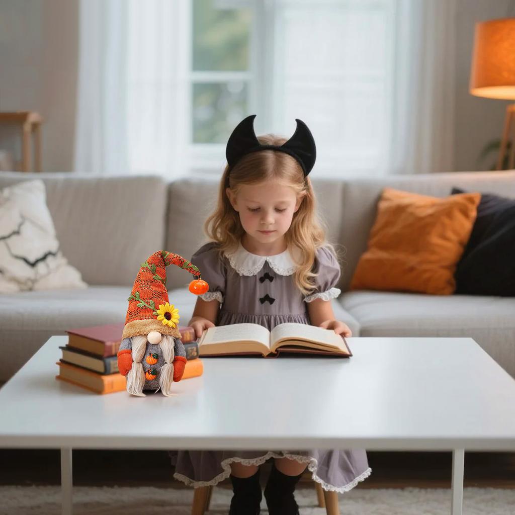 Fall Gnome Thanksgiving Doll, Pumpkin Sunflower Halloween Decor Plush Ornament Tomte, Festival Swedish Scandinavian Faceless Home Kitchen