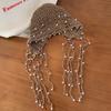 Summer Ethnic Style Knitted Hat with Hollow Pearl Tassel Pendant - Retro Face-Showing Design for Women