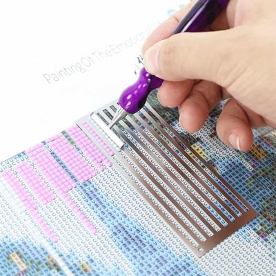 DIY Алмазная живопись Линейка Текстурированная сетка Инструмент Нескользящая Прямая линейка для сверл Металлическая линейка для алмазного искусства Линейка