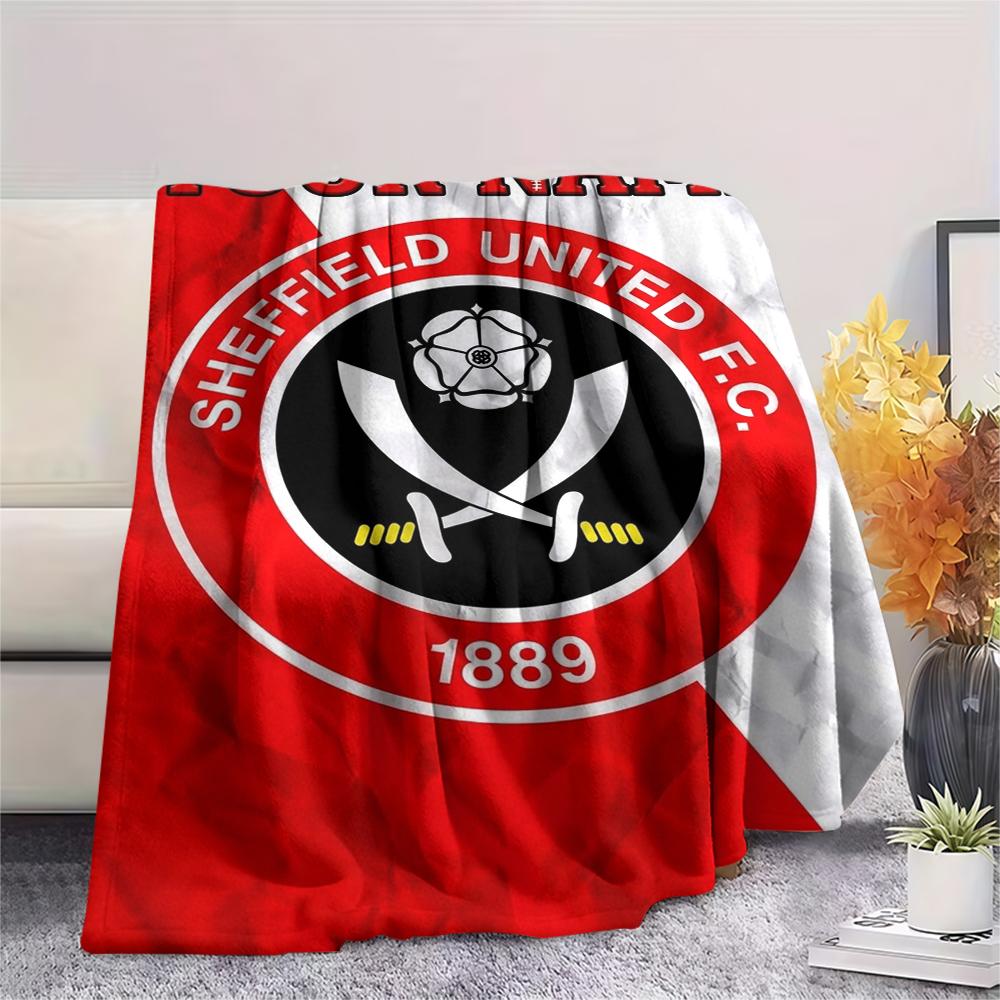 1PC Custom Name Sheffield United FC Patterned Flannel Blanket Suitable For All Seasons for Home Decor Warmth and Comfort Gifts Holiday Present