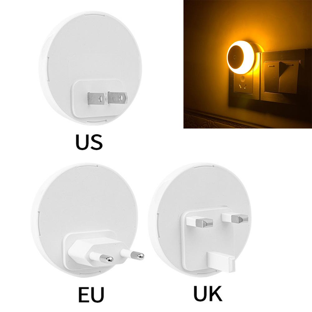 Датчик освещенности Светодиодный ночник ЕС/США Plug-in Настенный светильник Ванная комната Дом Кухня Коридор Лестница Спальня Комната Ночник