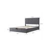 Lit - MUVOE - 140 x 200 cm - Rembourré en velours - Espace de rangement - 2 places