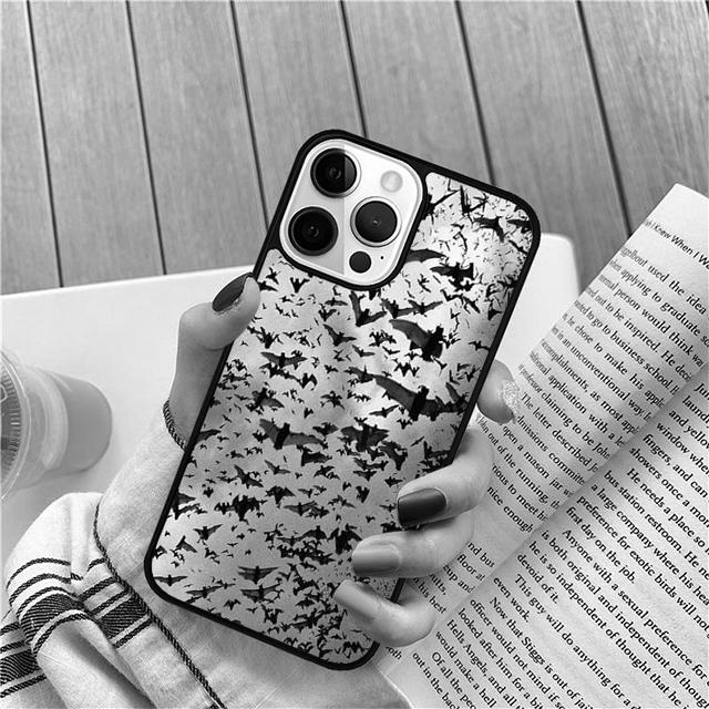 Коллаж Летучие Мыши-Вампиры Чехол-Ракушка Для iPhone 17 Air 15 16e 14 13 12 Pro Max 11 Pro Max Plus Чехол для Телефона