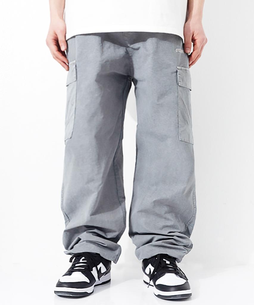QT8 GARMENTS Bn Pigment Nylon Cargo Pant (Grey)