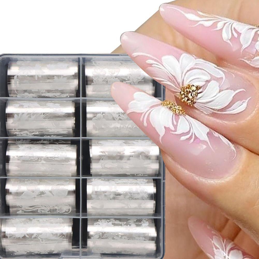 Cute Flower Nail Foils Floral Butterfly Nail Design Stickers New Transfer Stickers Spring Summer