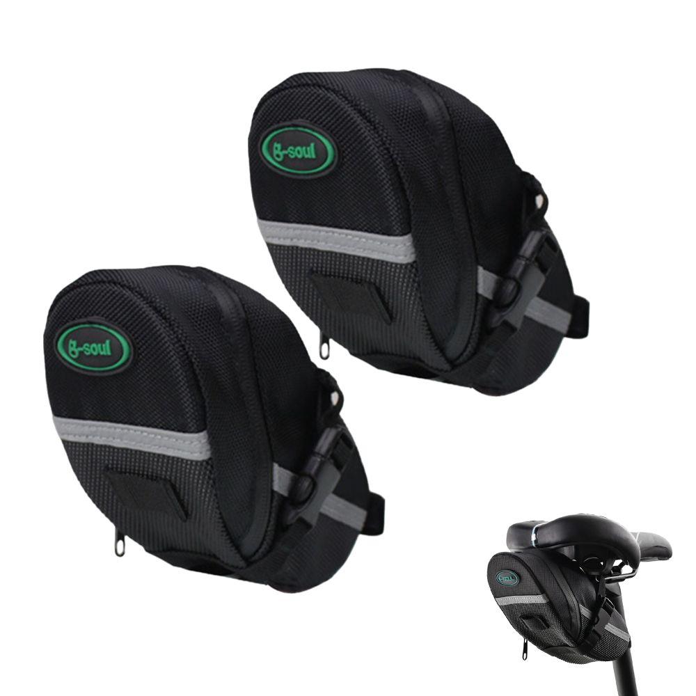 2pcs Inner Mesh Pocket Bike Saddle Bag Large Capacity Saddle Bag Long‑distance Riding