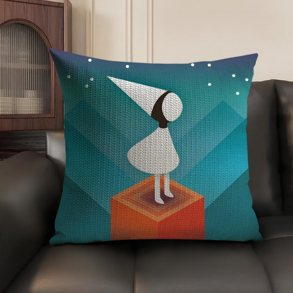 Игровой пейзаж M-Monument Valley Наволочка Двусторонняя печать Короткий плюш Чехол на подушку для дивана Спальня Прикроватная подушка