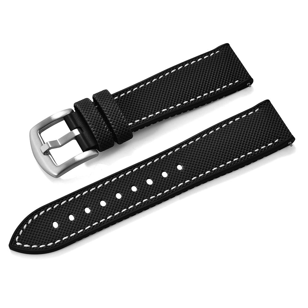 Для Longine Seiko Water Ghost Hamilton Серии Нейлоновый FKM Резиновая Нижняя Сторона Ремешок для Часов 18-20-22-24 мм Ремешок Мягкий Водонепроницаемый Наручный Ремешок