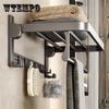 Bathroom Towel Rack Vanity Storage with Hooks Wall-mounted Toilet Racks Towel Rack Kitchen Organizer Wash Storage Rack