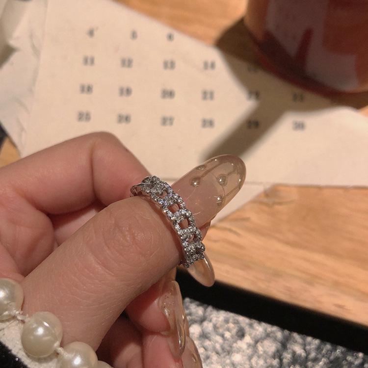 «Корейский модный геометрический открытый набор колец»: Роскошная ниша для указательного пальца и мизинца"