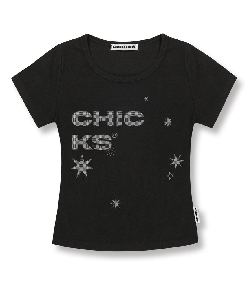 CHICKS Асимметричная футболка Stella Slim Fit с коротким рукавом Черный