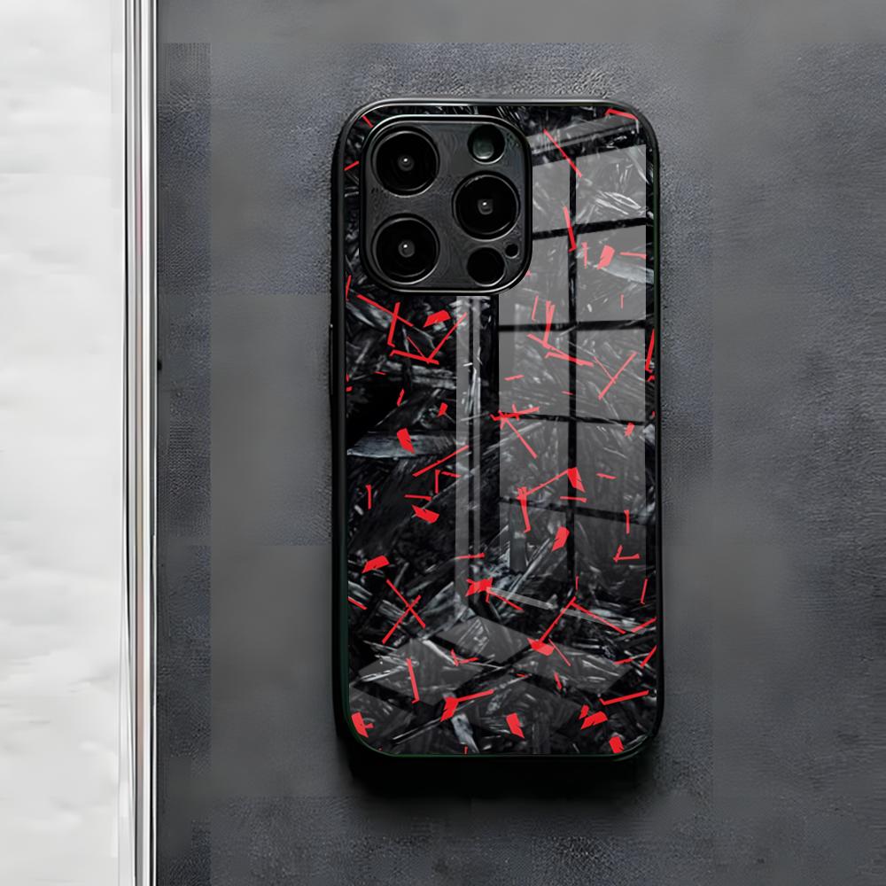 Чехол для телефона Fundas из кованого карбона для IPhone 17 Air 16 E Pro Max 15 14 13 Mini 12 Pro 11 Max Plus Черная стеклянная крышка
