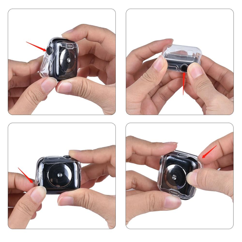 360 Cover for Apple Watch Case 7 6 SE 5 4 3 2 41MM 45MM 42MM 38MM Soft Clear TPU Screen Protector for iWatch 7 6 5 4 3 44MM 40MM