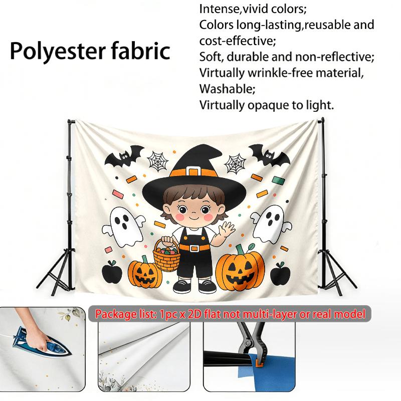 Confetti Gifts Witch Halloween Theme Banner, Multicolor Polyester Backdrop for Wall Hanging & Photo Booth