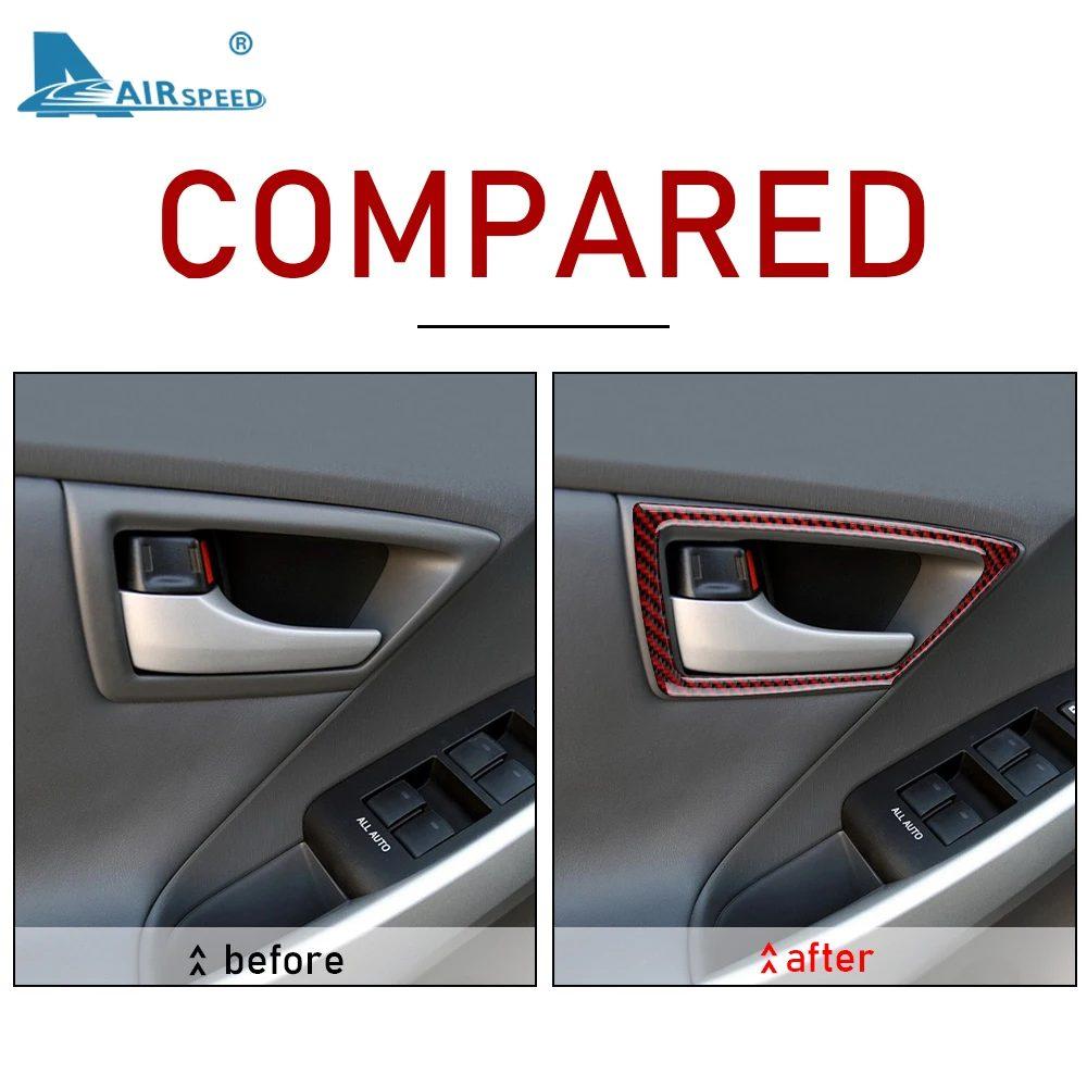 Real Soft Carbon Fiber for Toyota Prius 2010 2011 Accessories Interior Trim LHD RHD Car Side Inner Door Handle Frame Sticker