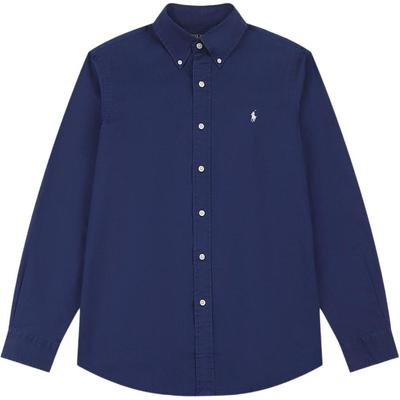 Polo SS26 Повседневная рубашка-поло с вышитым логотипом, длинный рукав, стандартный крой, мужские рубашки 710978012-006
