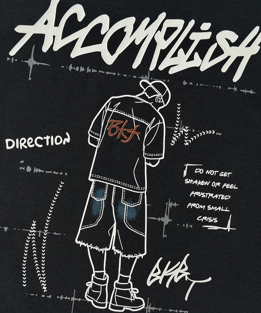 BUNKERBUSTER Футболка с коротким рукавом Accomplish Drawing Mq2Tu246_Угольный