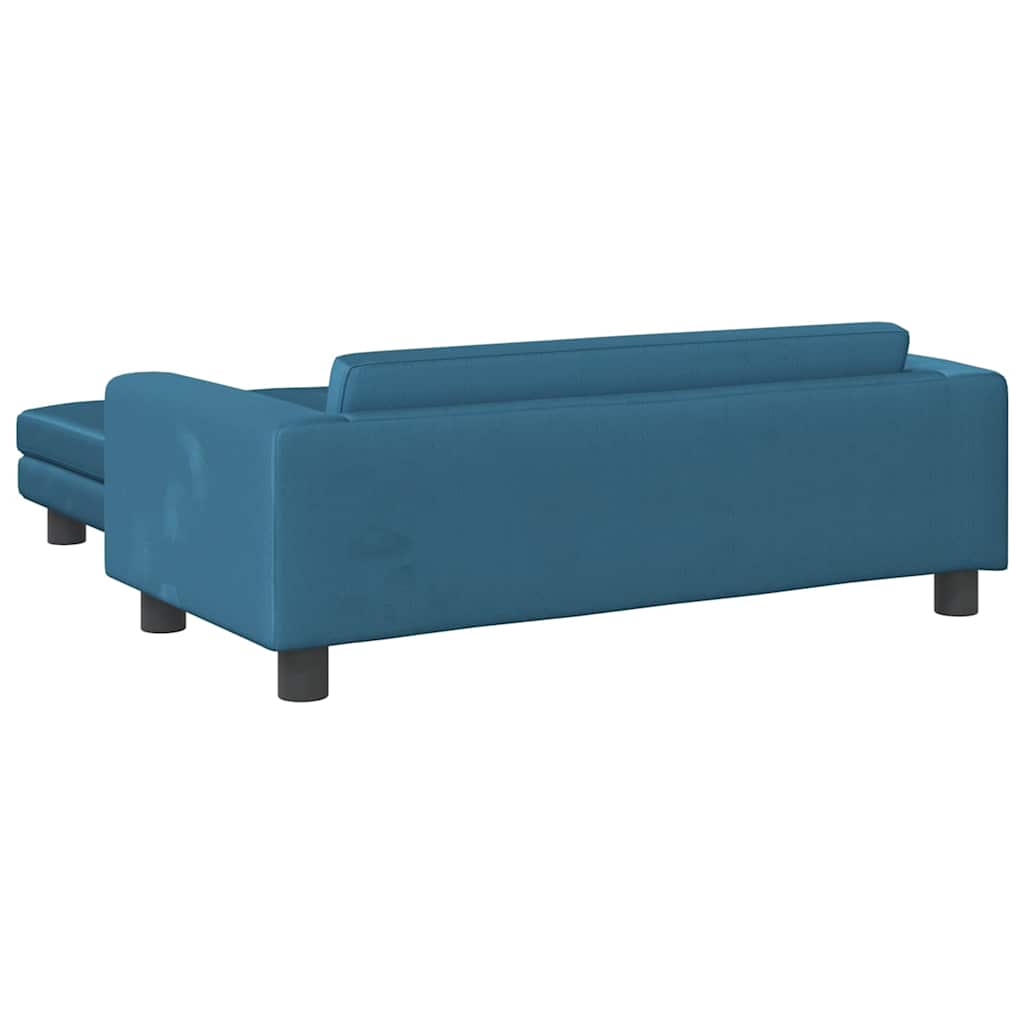 Children s Sofa with Footstool Blue 100 x 50 x 30 cm Velvet