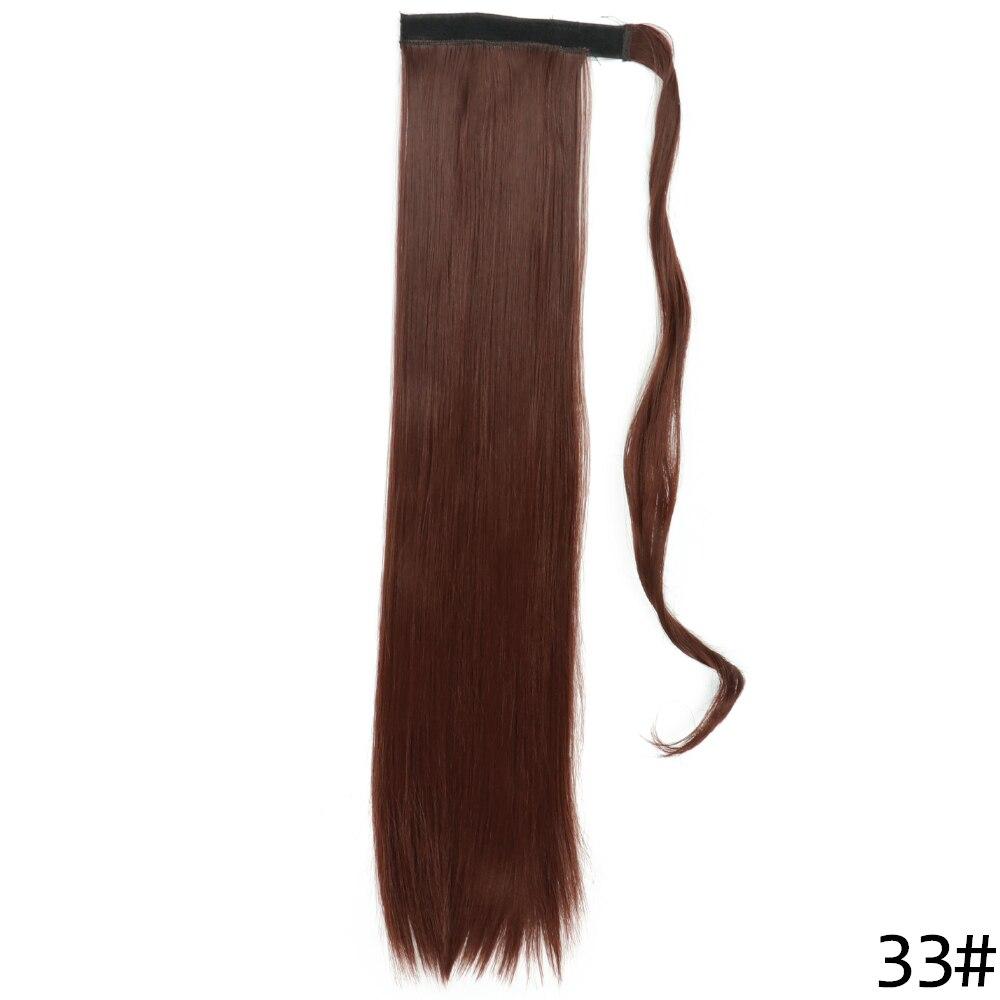 MERISIHAIR Women Long Straight Wrap Around Ponytail Synthetic Fiber Long Straight Wavy Hair Extensions Daily Wear