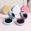 Mini Hair Comb With Mirror Foldable Comb Travel Portable Massage Women Girl Hair Brush Macaron Airbag Comb Styling Tools Gift