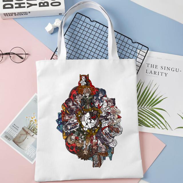 Danganronpa Сумка для покупок Холст Bolso Продуктовый Хлопок Сумка-шоппер Reciclaje Net Custom