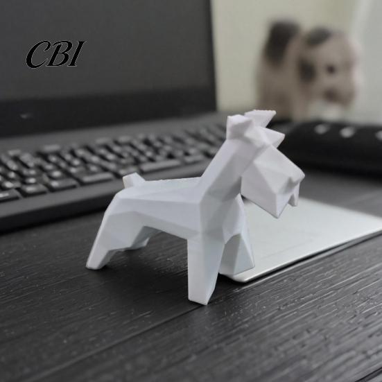 Декор для стола, геометрическая фигурка шнауцера в стиле low-poly, 3D-печатная фигурка собаки, белая мини-фигурка, украшение для домашнего офиса