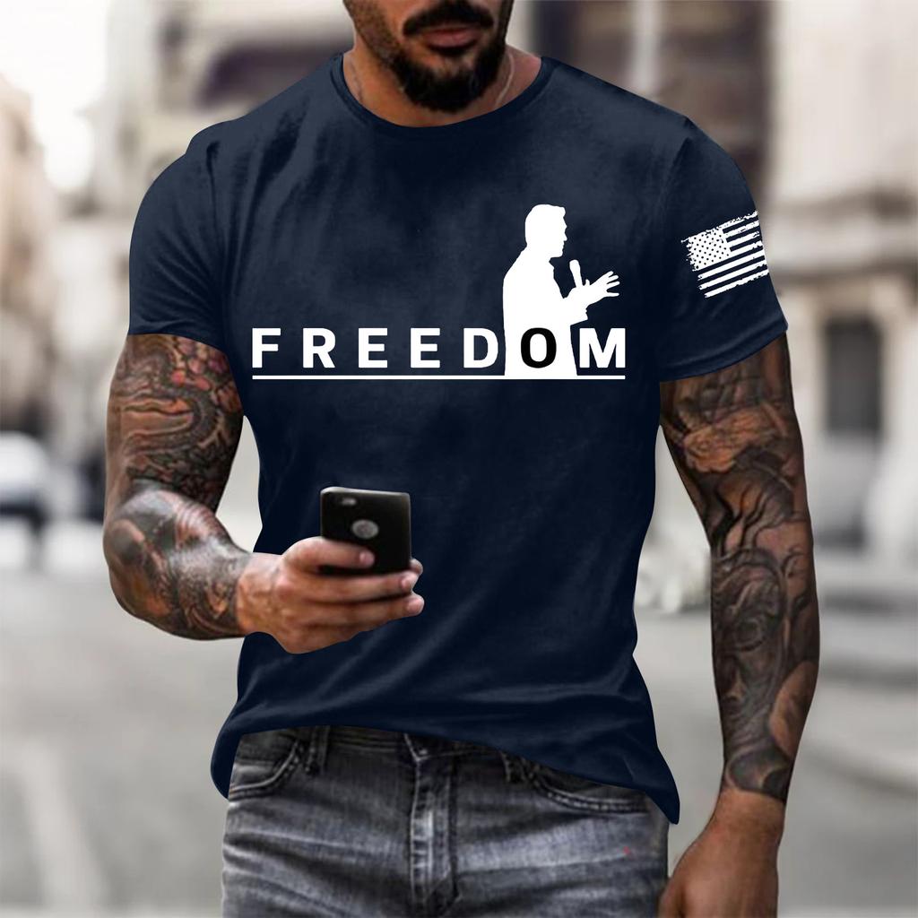 Мужская футболка с коротким рукавом с принтом Мужская свободная повседневная футболка с коротким рукавом