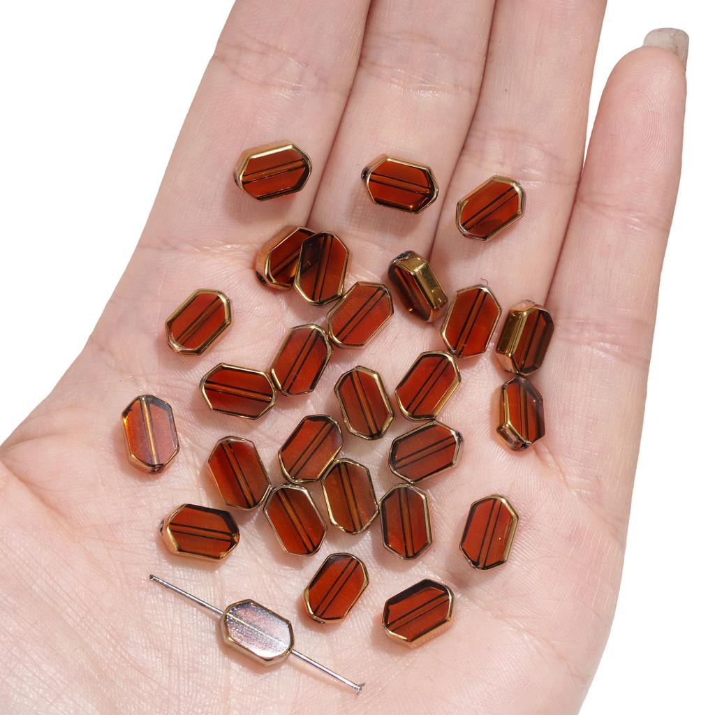 5-10 шт. Стеклянные золотые бусины прямоугольной формы, хрустальные бусины для DIY браслета, ожерелья, изготовления ювелирных изделий, украшения