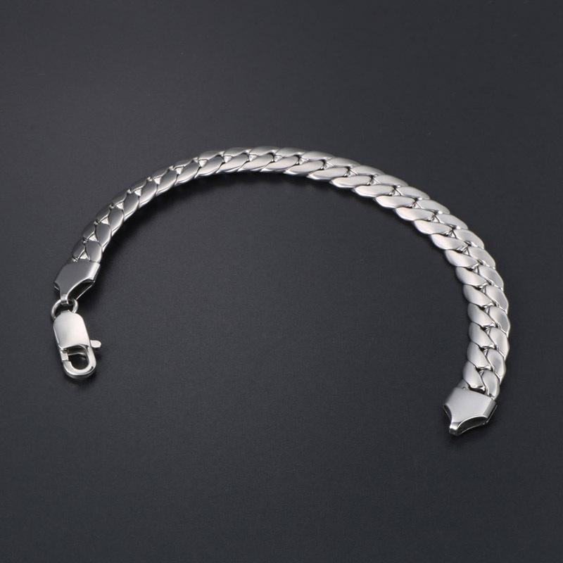 European and American Men's Fashion Bracelet Simple Stainless Steel Ultra-popular Bracelet