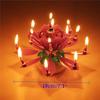 Romantic Happy Birthday Flower Double Lotus Musical Rotating Candle Cake Red