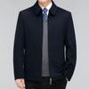 Men's Cashmere Jacket Autumn and Winter Middle-aged Dad Down Liner Woolen Jacket Thickened Short Woolen Coat