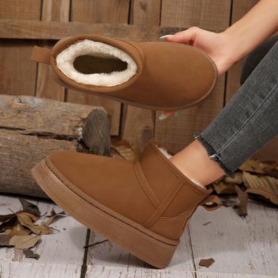 2025 новые зимние ботинки флисовые утолщенные водонепроницаемые и нескользящие модные универсальные с коротким голенищем на толстой подошве хлопковые ботинки — незаменимая вещь зимой